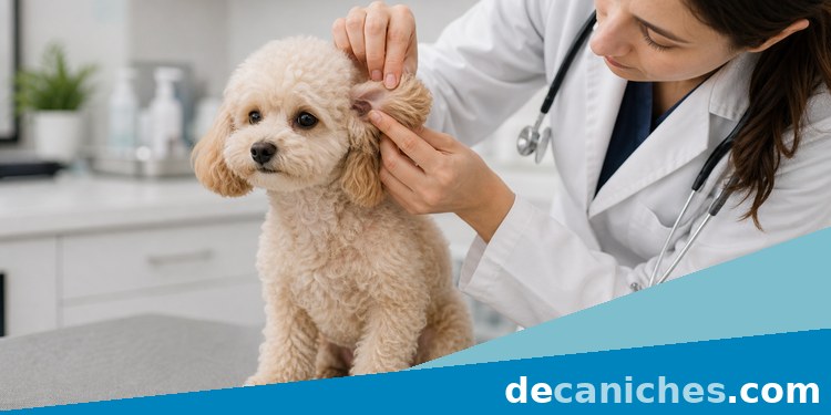 Caniche toy en una revisión veterinaria revision veterinaria de un caniche toy