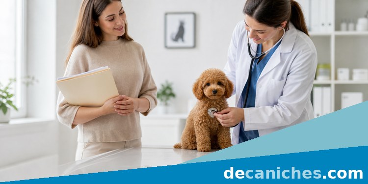 Revisión veterinaria de un cachorro caniche toy revision veterinaria caniche toy antes de entrega