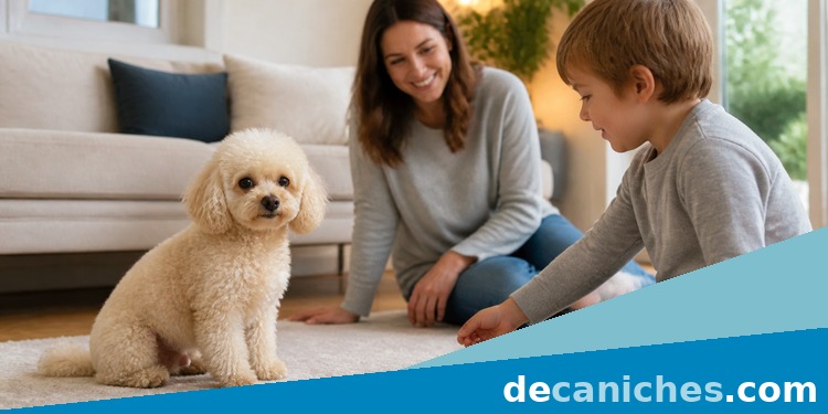 caniche y niños