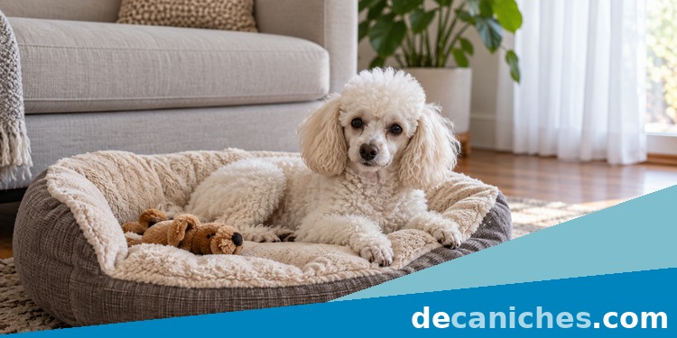Zona de descanso segura para un caniche cuando se queda solo zona de descanso para caniche solo en casa
